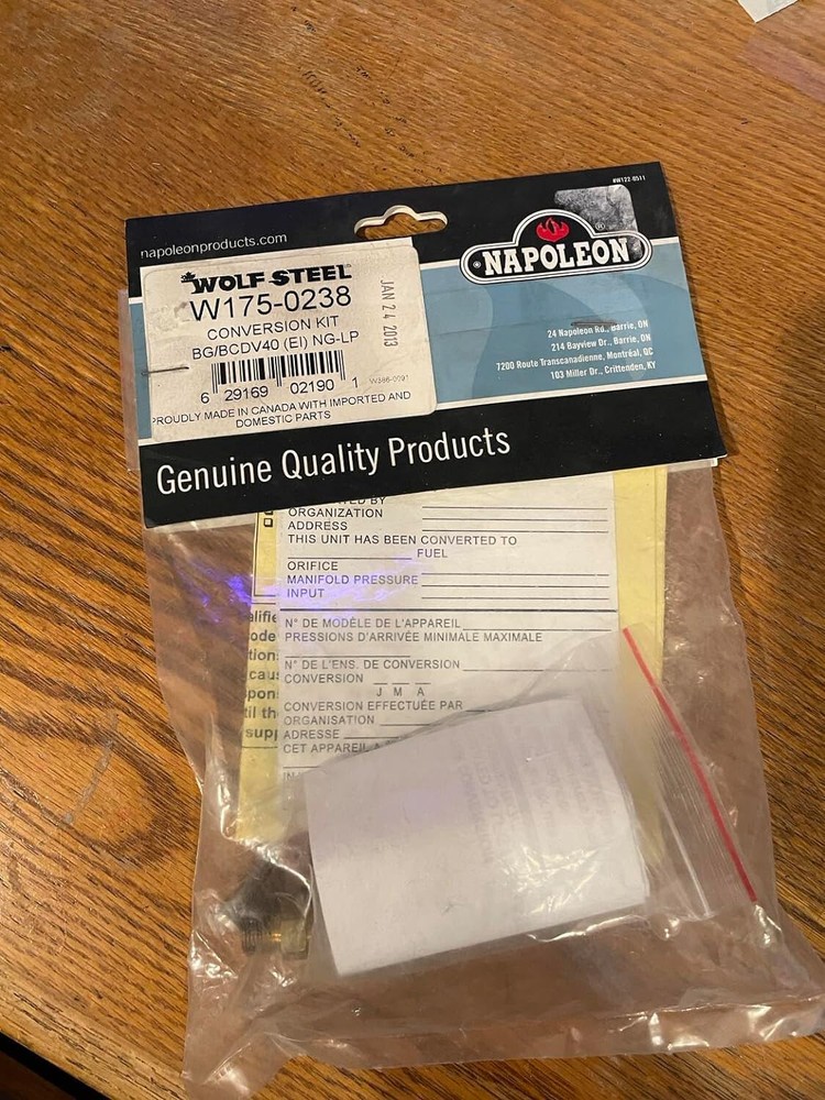 Napoleon W175-0238 Natural Gas to Propane Conversion Kit for the Napoleon BGD40N