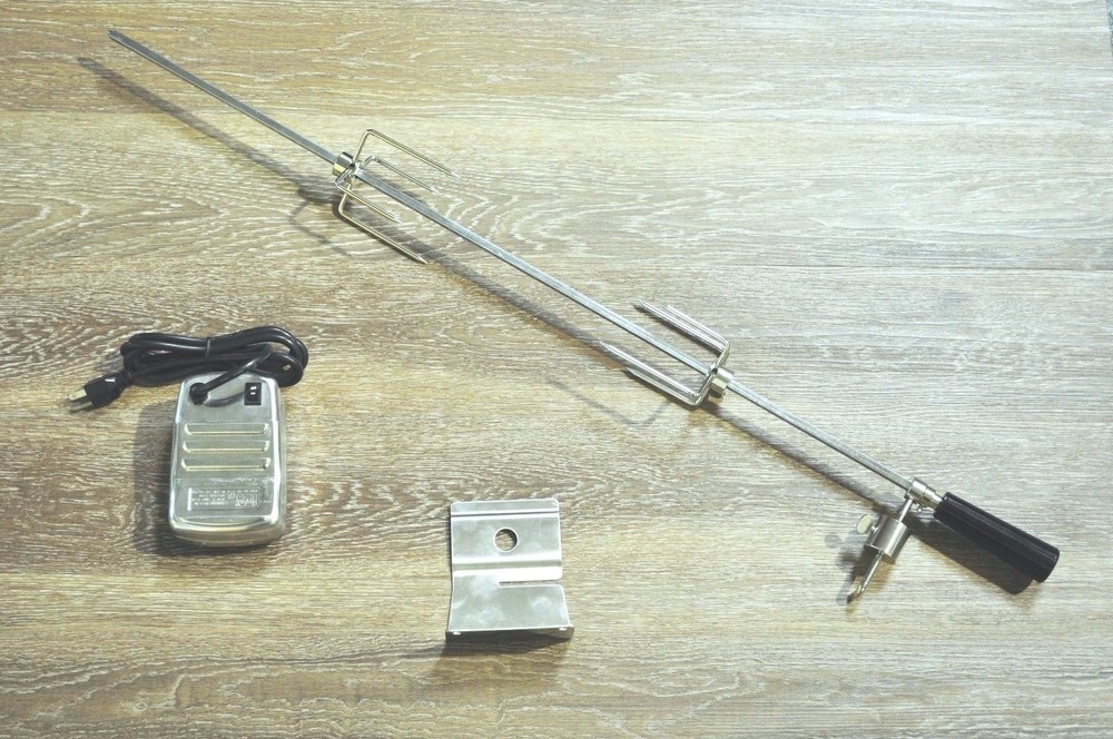OUTDOORS STAINLESS STEEL ROTISSERIE & MOTOR KIT 37 1/8″QUADRILATERAL SPIT GRILL