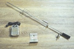 OUTDOORS STAINLESS STEEL ROTISSERIE & MOTOR KIT 37 1/8″QUADRILATERAL SPIT GRILL