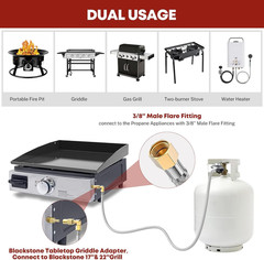 5 Feet Propane Adapter Hose with Regulator for Blackstone 17 22 Inch Griddle