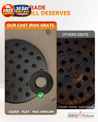 9″ Cast Iron Fire Grate for Big Green Egg & Kamado Grill – black