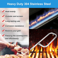 17″ Grill Burner Tube for Weber Q1200 Q1000 Q100 Q120 304 Stainless Steel Baby Q