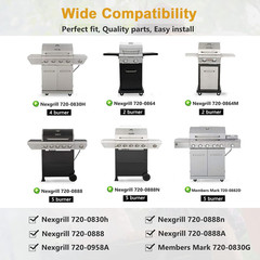 Grill Heat Plate Shields Burners for Nexgrill 4 Burner 720-0830H 720-0783E