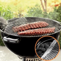 Heavy Duty Plated Steel Hinged Cooking Grate and Lower Grate, Charcoal Grate for