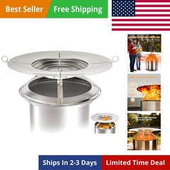 Heat Deflector with Mesh Spark Screen for Solo Stove Bonfire 19.5″, Durable 3…