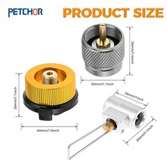 PETCHOR 3PCS Camping Stove Gas Refill Adapter Set, Propane Isobutane Butane…