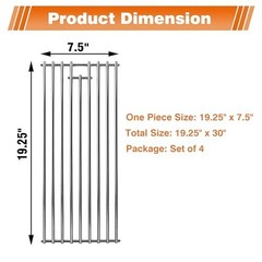 19.25″ Stainless Steel BBQ Grill Grates Replacement – 4 Pack for Bull Angus, Bra