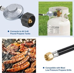 6 Feet Low Pressure Propane Regulator with Certified LPG Hose Most LP Gas Gr…