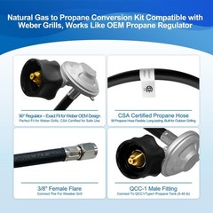 Natural Gas to Propane Conversion Kit for Weber Genesis & Spirit Grills, 5FT Hos