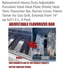 Universal Replacement Heavy Duty Adjustable Porcelain Steel Heat Plate Shield