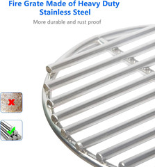 6.5″ BBQ High Heat Stainless Steel Charcoal Fire Grate Fits for Medium Big Green