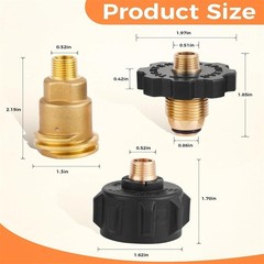 3PCS Propane Gas Brass Fitting Adapters Kit For BBQ RV Camping Grills & Heaters