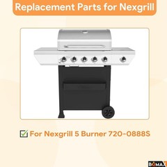 Grill Replacement Parts for Nexgrill 5 Burner 720-0888S, Grill Grate and Burner
