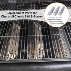 Grill Parts Kit for 3-Burner Gas Grills – Burners & Heat Plates Compatible with