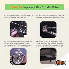 2-Pack Griddle Burner Valve for Blackstone 36 Gas Grill Griddle 1554 Replacement
