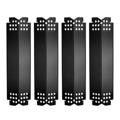Arborlily 14.6″ L Grill Heat Plates 4 Pack, Porcelain Steel Gas BBQ Black