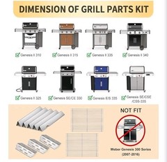 Grill Grates 66032 Flavorizer Bars for Weber Genesis 2