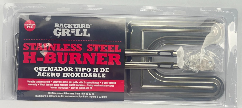 Backyard Grill Universal Fit BBQ Stainless Steel H Burner Replacement 15″ To 22″