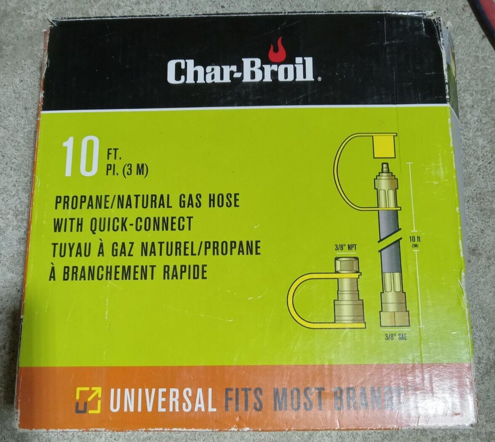 Char-Broil 10ft Quick Connect Propane/Natural Gas Grill Hose Kit – #4615