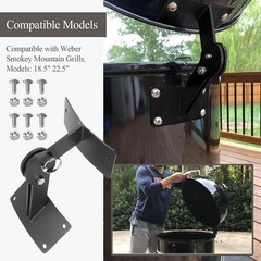 Stainless Lid Hinge Kit Compatible with Weber Smokey Mountain Grill 18.5″ & 22.5