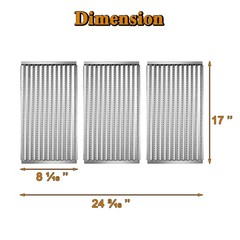 463242516 Emitter Plates Grill 24 3/16” x 17” 3 Pcs Plates, Silver