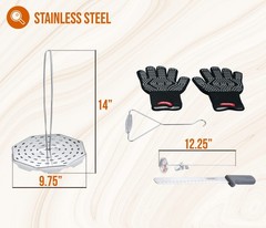 6 Piece Stainless Steel Turkey Fryer Kit. Frying Accessories Includes: Rack, …