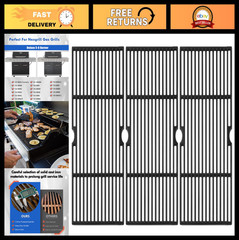 Replacement Grill Grates for 6 Burner BBQ, Cast Iron Cooking Grids 17″ Parts