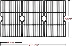 16 15/16″ Porcelain Coated Cast Iron Grill Grates Replacement for Charbroil a…