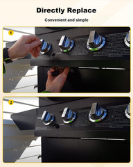 Grill Igniter Kit Fit for Oklahoma Joe’S Longhorn Combo 3 Burner Charcoal/Gas Sm
