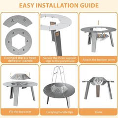 FirePit Heat Deflector for Solo Stove Bonfire 19.5″, Portable Heat Diffuser w…