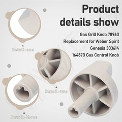 3-Pack Grill Replacement Control Knobs for Weber Spirit & Genesis Models