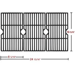 Hongso 16 15/16″ Porcelain Coated Cast Iron Grill Grates Replacement 4 Charbroil