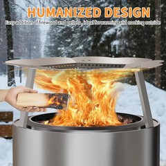 Heat Deflector for Solo Stove Bonfire 19.5’’ – Upgraded 304 Stainless Steel Port