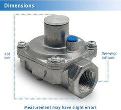 1/2 Inch Natural Gas Regulator for Grill, Natural Gas and Propane Convertible, 1