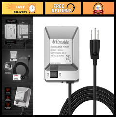 Heavy Duty Stainless Steel Grill Rotisserie Motor – 4W, Waterproof Switch, 40 lb
