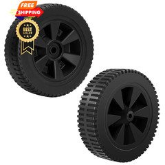 ECOMAID 2Pcs 7 Inch G437-0037-W1 Grill Wheels Replacement 7 inches, Black