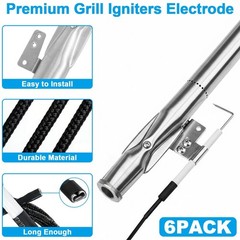 Set of 6 Grill Heat Plates and 6 Burner Tubes with Igniter Electrode Replacem…