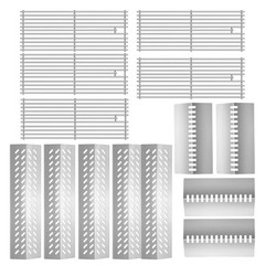 Stainless Steel 5pcs 16631 Flame Tamer Flavor bar and 4pcs 16520 Heat Plate