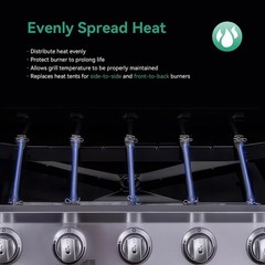 Stainless Steel Grill Burner & Heat Plate Set for Charbroil Performance 2-Burner