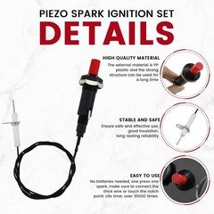 High Temp Piezo Spark Igniter Kit for Fireplace & Kitchen Use – 1 Pack