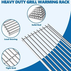 Durable 31.125″ Stainless Steel Warming Grate for Blaze LTE 4-Burner Grills