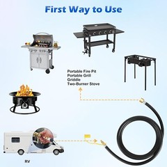 FreeShip 12FT Propane Elbow Adapter with Hose for Blackstone 17″ and 22″ Griddle