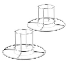 Leonyo Beer Can Chicken Holder Set of 2 Pcs, Stand Rack x 2(Silver)