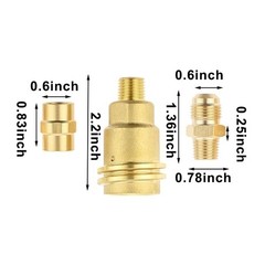 Propane Gas Adapter Kit 3 Pack for BBQ RV Heater with Brass Construction