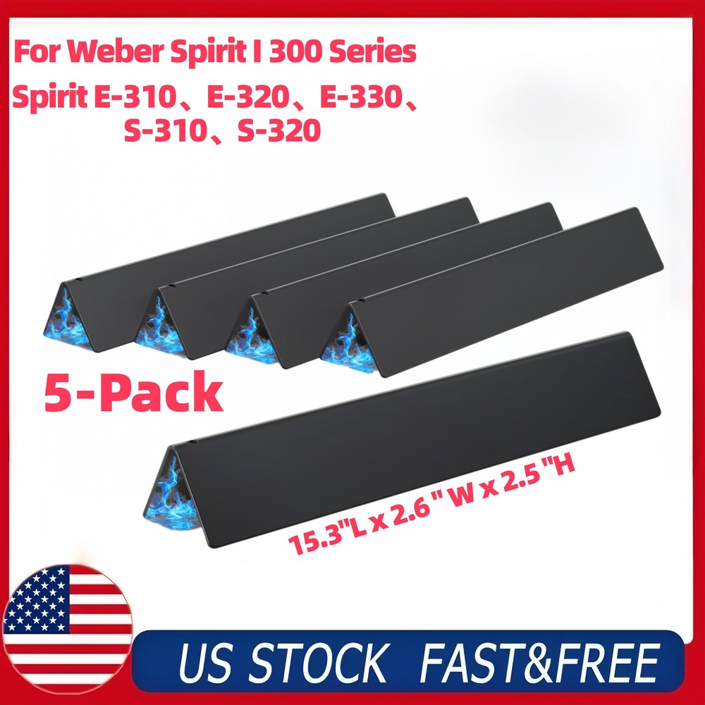 SHINESTAR 15.3″ 7636 Flavorizer Bars for Weber Spirit 300 E/S-310 320 330 5-Pack