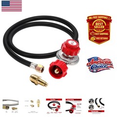 Brass Orifice Propane Regulator – 0-20 PSI, User-Friendly 4 ft Hose Included