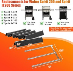 7636 Flavorizer Bars & 69787 Grill Burner for Weber Spirit E310, Spirit I&II 300