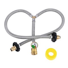 Propane Y-Splitter Adapter Hose with Brass Fittings for Dual Tank Connection