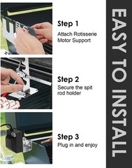 Universal Electric Rotisserie Grill Kit 120V 28in Spit