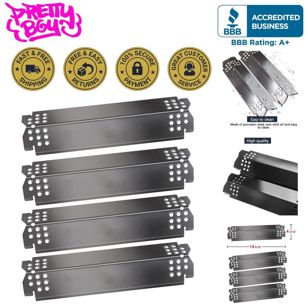 14 9/16-Inch Replacement Flame Tamers for Nexgrill & Grillmaster Grills – 4-Pack